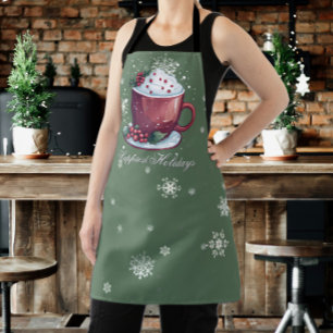 Tablier Coupe de Noël de chocolat chaud   Green