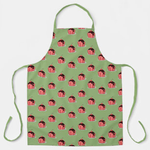 Tablier Coupes de crème glacée rose sur vert