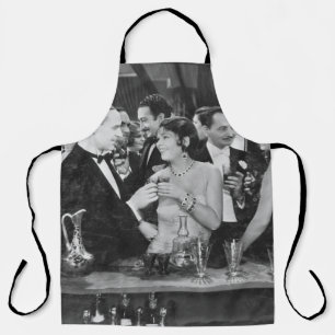 Tablier Couple à boire au bar bondé