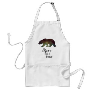 Tablier Courageux comme un Ours Typographie Aquarelle