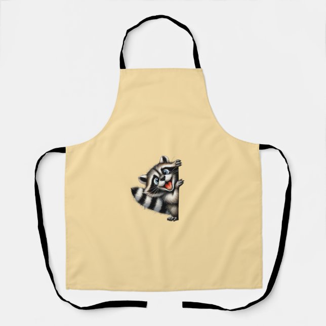 Tablier Courbe de Noël adorable Raccoon - Gif de Noël mign (Recto)