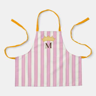 Tablier Couronne de monogramme princesse rayée victorienne