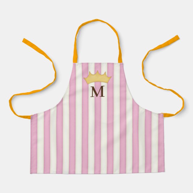 Tablier Couronne de monogramme princesse rayée victorienne (Recto)