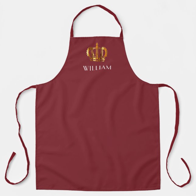 Tablier Couronne dorée rouge personnalisée (Recto)