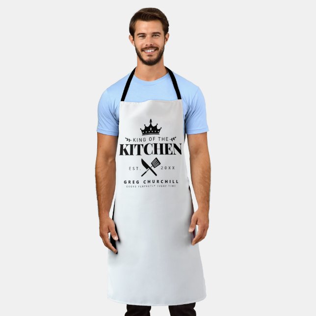 Tablier Couronne King of the Kitchen Foodie Papa Personnal (Porté)