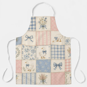 Tablier Courte de patchwork de cottage de campagne aux oie