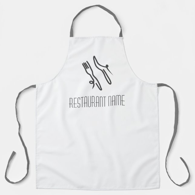 Tablier Couteau et fourche du logo du serveur du restauran (Recto)