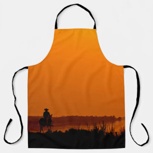 Tablier Cowboy Hommes équitation au coucher du soleil Vint