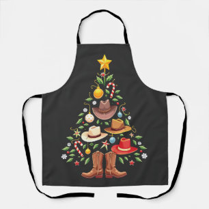Tablier Cowboy Western Christmas Tree Père Noël