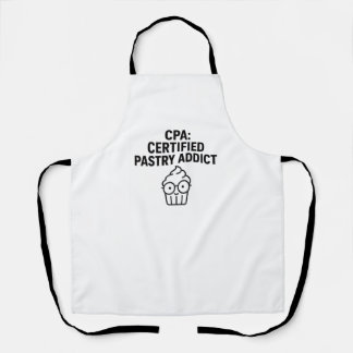 Tablier CPA Fou de Pâtisserie Certifié - Blague Comptable 