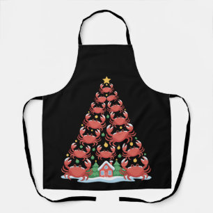 Tablier Crabes en Sapin de Noël Maison de Plage Côtière Fé
