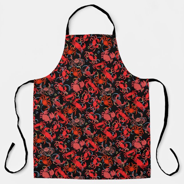 Tablier Crabes Patternx4 Black BG (Recto)