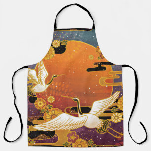 Tablier Crane Bird Chrysanthemum Motif japonais