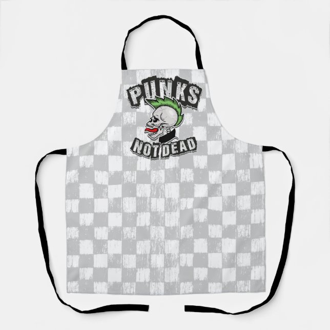 Tablier Crâne de Mohawk Punk Rock Rocker Pas Mort (Recto)