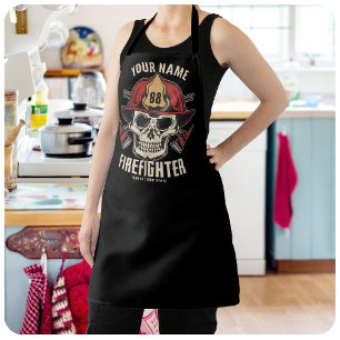 Tablier Crâne de pompier personnalisé Sapeurs-pompiers Cas
