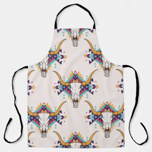 Tablier Crâne taureau de la tribu : Boho Seamless