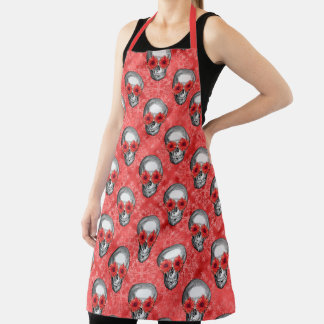 Tablier Crânes Rouges et Série Tournesol Design 13