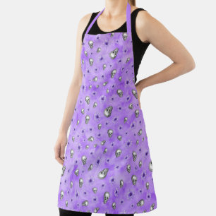 Tablier Crânes violets et série Tournesol Design 4