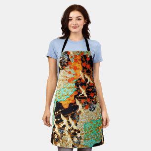 Tablier CRANES VOLANTES AVEC FLEURS PRINTEMPS Floral japon