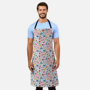 Tablier Crayon Pastel Coeur & Fleurs