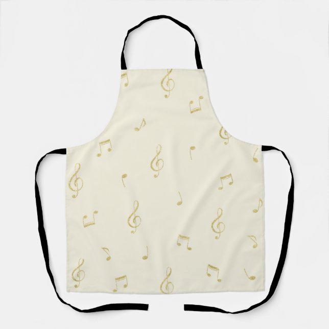Tablier Cream Gold Music Notes   (Recto)