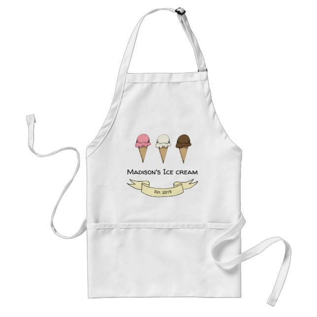 Tablier Créateur de glace Artiste Adulte Personnalisable A (Devant)