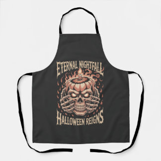 Tablier Creepy Skeleton Hands Pumpkin Skull