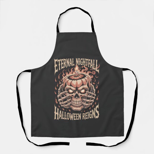 Tablier Creepy Skeleton Hands Pumpkin Skull (Recto)