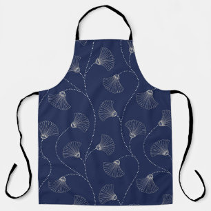 Tablier Crème Florale Art Nouveau Indigo