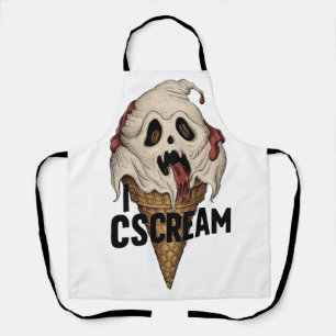 Tablier Crème glacée fantôme éffrayante "I CSCREAM"