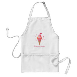 Tablier Crème glacée mignonne Valentine Coeur Main=Illustr