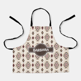 Tablier Crème gris ethnique Motif minimal
