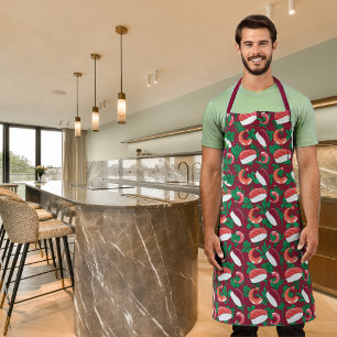 Tablier Crevettes et sushis bordeaux