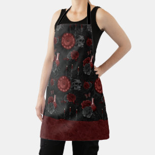 Tablier Crimson magique Zodiac Rose de crâne gothique ro