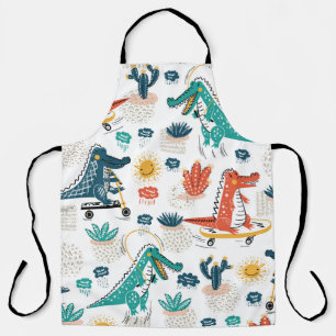 Tablier Crocodile de dessin : Papier peint animal Vintage