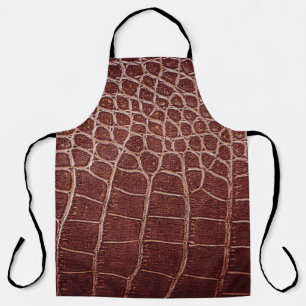 Tablier Crocodile motif en cuir abstrait, alligator, anima