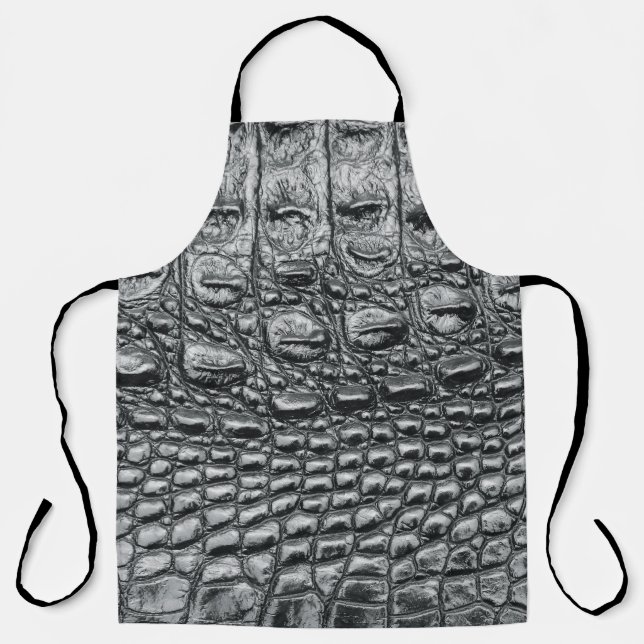 Tablier Crocodile Noir : Météo Noire Mystique (Recto)