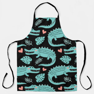 Tablier Crocodiles de caricatures, motif mignon sans soudu