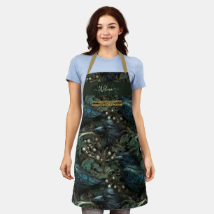Tablier Croissant forestier enchanté vert brun personnalis