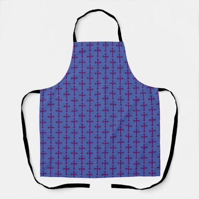 Tablier Croix chrétienne violette (Recto)