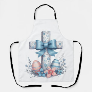 Tablier Croix florale Coquette Jésus Bow Religion chrétien