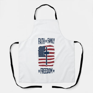 Tablier Croix Patriotique Foi Famille Liberté Drapeau USA