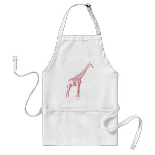 Tablier Croquis rose de girafe