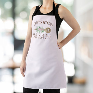 Tablier Cuillère pâtisserie Chef Cuillère Rose Aquarelle