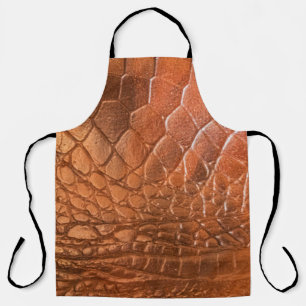 Tablier Cuir Brown avec un motif sous forme d'écailles