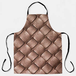 Tablier Cuir tissé, arrière - plan couleur bronze.