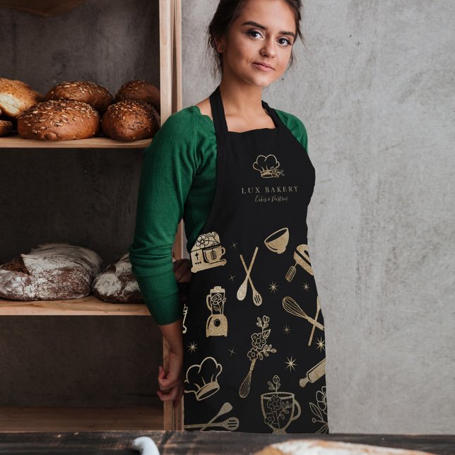Tablier Cuisine à étincelle en or de luxe Boulangerie d'us (Créateur téléchargé)