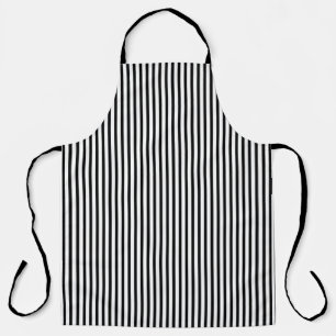 Tablier Cuisine à rayures noir et blanc classique
