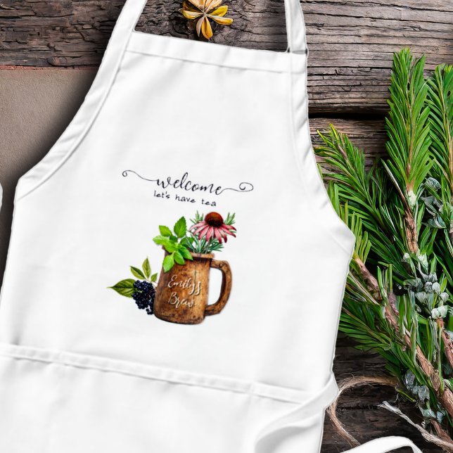 Tablier Cuisine À Thé Herbale Brasseur Apron Avec Poches (Créateur téléchargé)