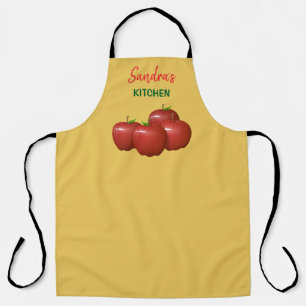 Tablier Cuisine à thème Pomme rouge personnalisée